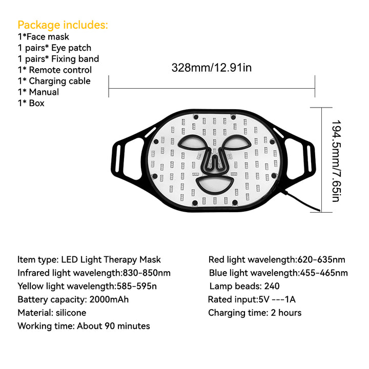 Premium 4 Color LED Light Therapy Mask – Red & Infrared Anti-Aging Silicone Photon Mask, Flexible & Soft Design for Face 