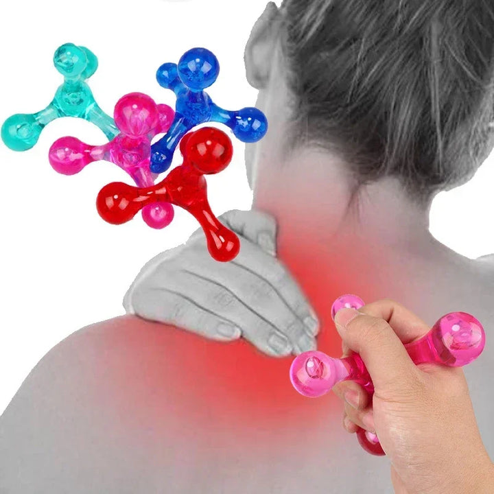 Premium Portable Body Massager - Mini Four Balls Travel Massager for Trigger Point Therapy, Head, Back, Foot, and Leg