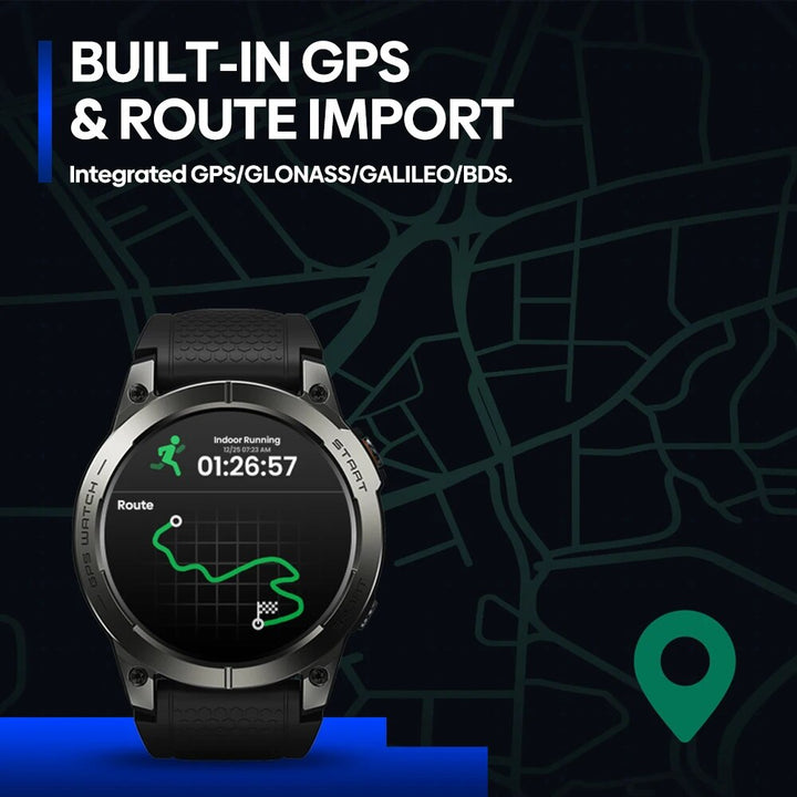 Premium GPS Sports Smartwatch for Men - 1.43” AMOLED, Built-in GPS, 100+ Sports Modes, Health Tracking, 18-Day Battery, 