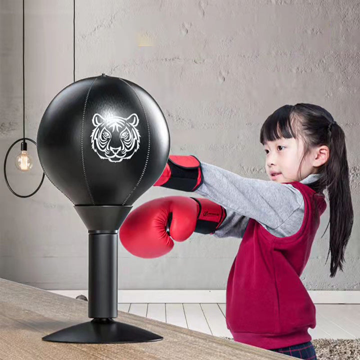 Premium Stress Relief Punching Bag – Desktop Boxing Speed Ball with Suction Cup Base – Inflatable Foam Spring for Reflex & 