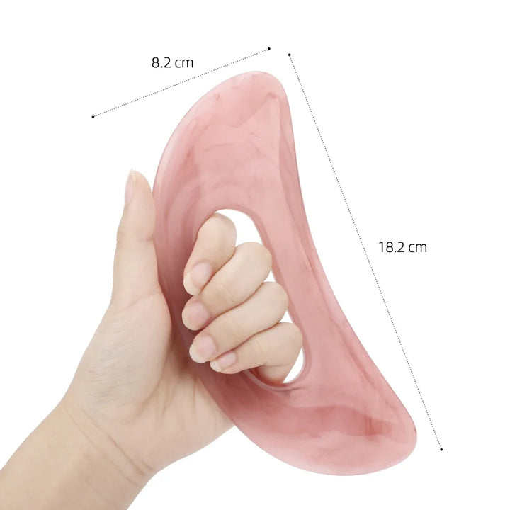 Premium Gua Sha Board Resin Massager Scraper for Face Neck Back Acupuncture Therapy - Yellow Green Beige - Massage Tool for 