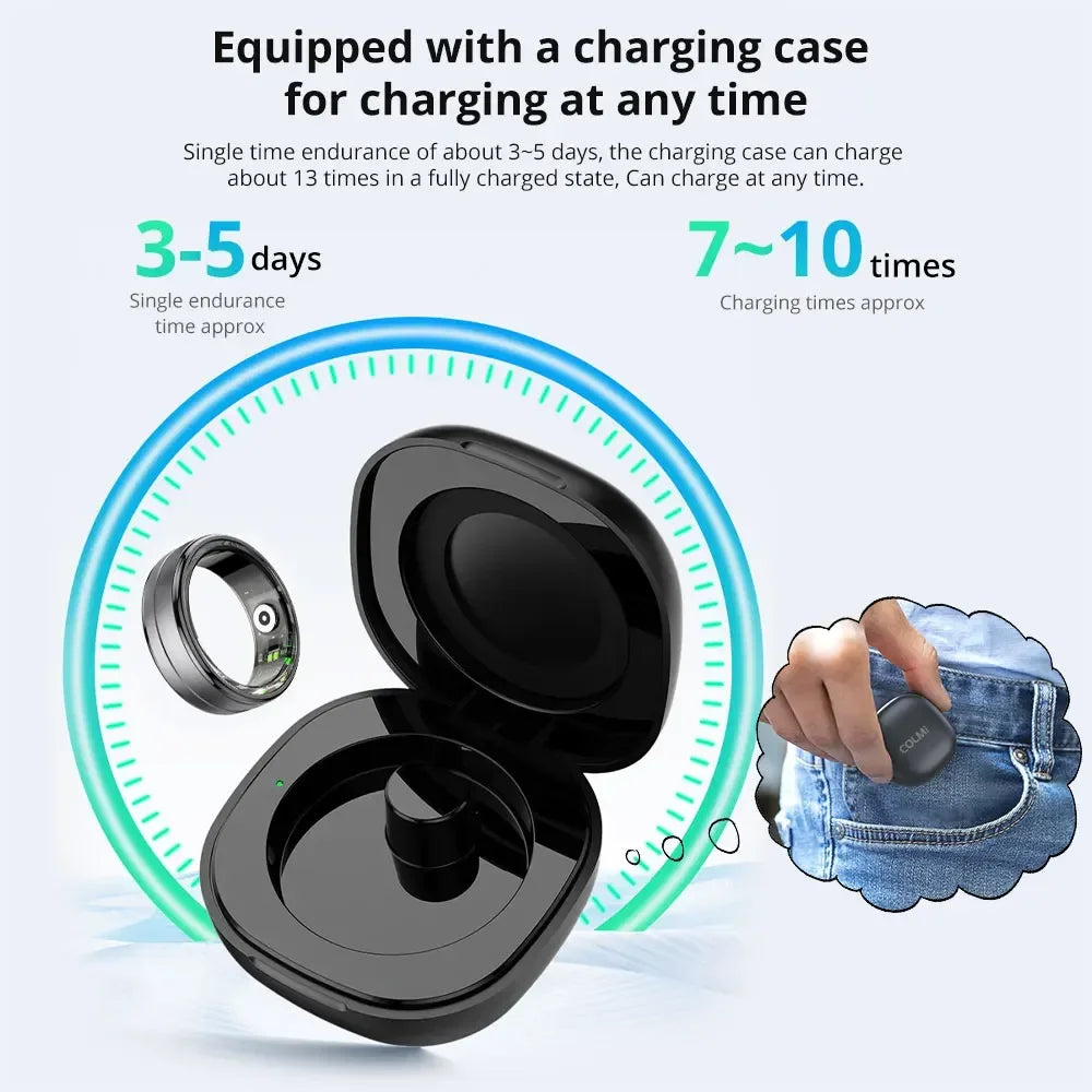 Premium Fitness Tracker Smart Ring for Men & Women - Health Monitoring, Heart Rate, Blood Oxygen & Body Temperature 