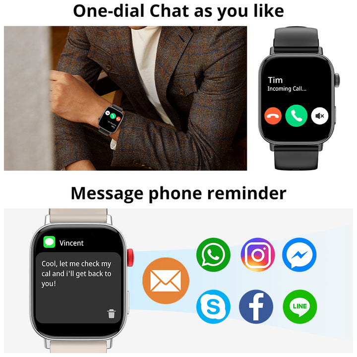 Premium Voice Calling Smartwatch – 1.9" Health Monitoring, IP68 Waterproof, Smart Notifications, Fitness Tracking, Voice 