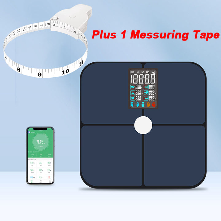Premium Smart Body Fat Scale – Digital Weight Scale with Heart Rate Monitor, TFT Screen, Multi-Language Support