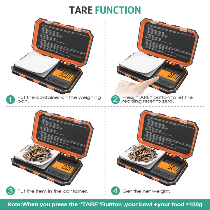 Premium Digital Pocket Scale – 200g Capacity, 0.01g Precision, Multi-Unit Conversion, Calibration Weight Included for Food, 