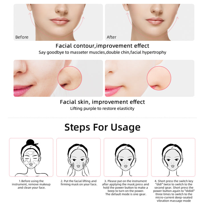Premium EMS V-Face Massager - Face Lifting Machine for Chin Lift, Facial Slimming & Skin Tightening with Anti-Wrinkle