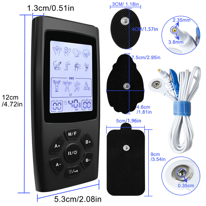 Premium Adjustable Electric Muscle Massager - Slimming Machine with 24 Modes, Rechargeable Design, and Intensity Control for 