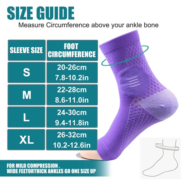 Premium Ankle Brace Compression Sleeves - 2 Pcs Arch Support for Plantar Fasciitis & Achilles Tendonitis, Strong Compression,