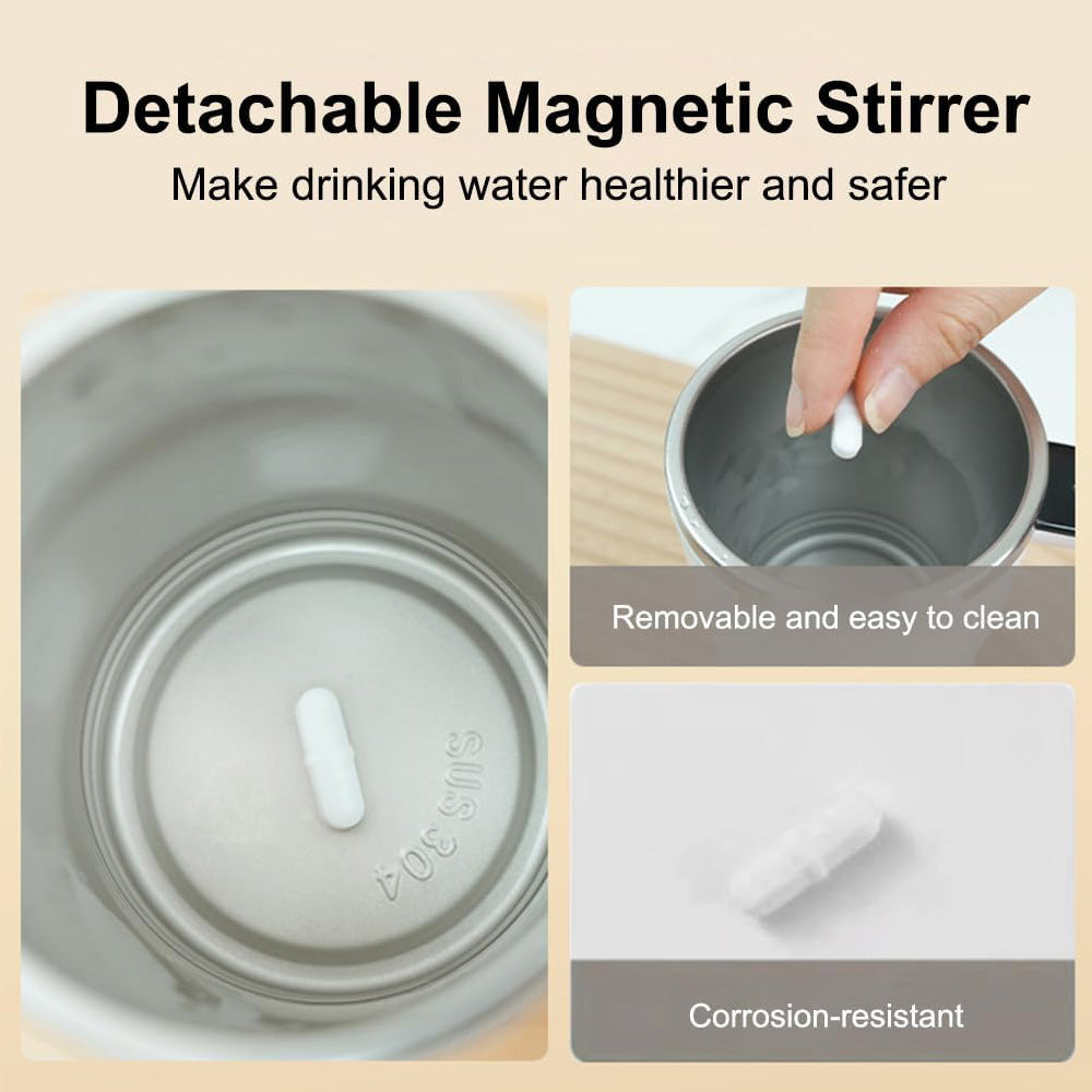 Premium Self Stirring Magnetic Mug – USB Rechargeable Smart Coffee & Tea Cup with LCD Temperature Display – Automatic 