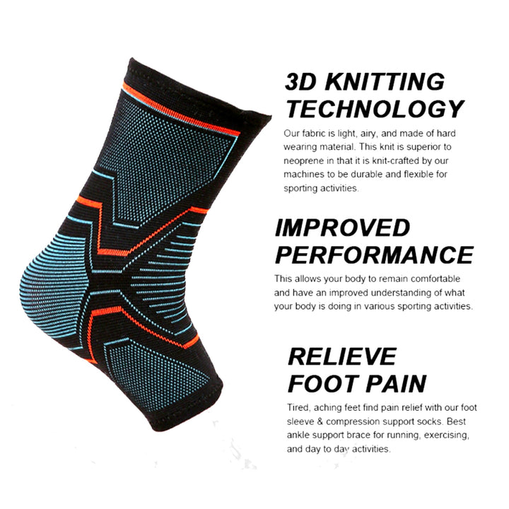 Premium Ankle Compression Sleeve for Men & Women - Silicone Gel Support, Open Toe Design, Pain Relief for Arch & Heel 