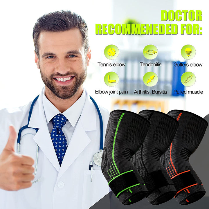 Premium Elbow Brace Compression Sleeve for Tendonitis & Tennis Elbow Relief, Joint Pain Support Protector, Fitness Bandage