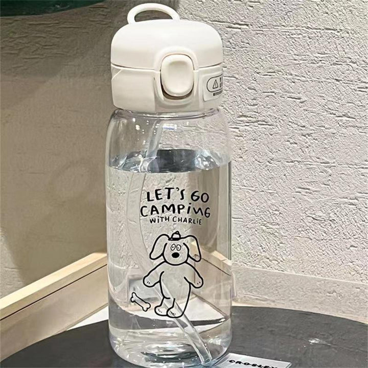 Premium 600ml Eco-Friendly Water Bottle with Straw - Large Capacity, Drop-Resistant, Portable PC Plastic Cup for Home, 