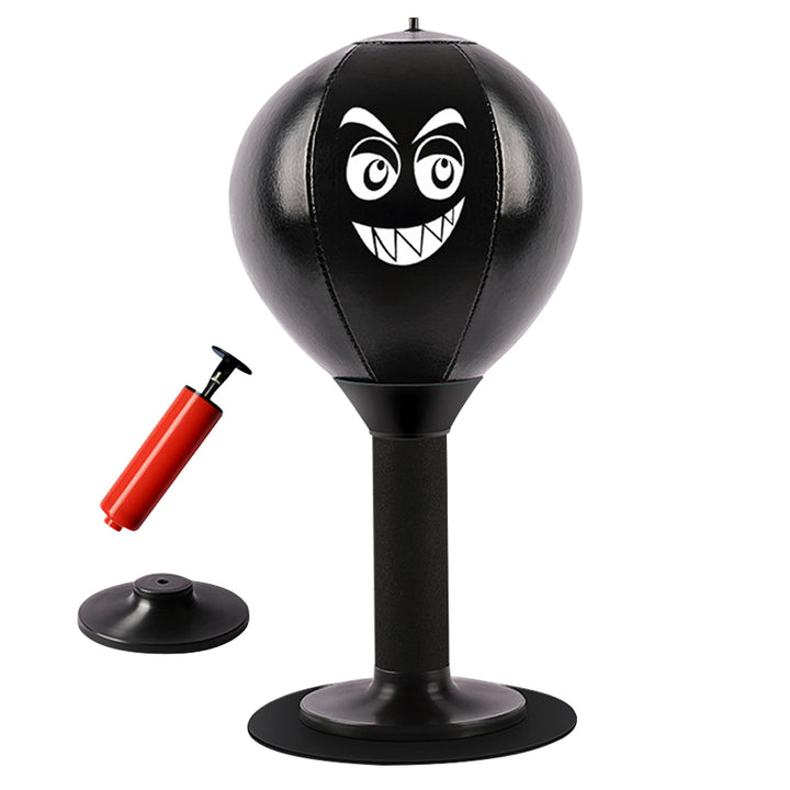 Premium Stress Relief Punching Bag – Desktop Boxing Speed Ball with Suction Cup Base – Inflatable Foam Spring for Reflex & 