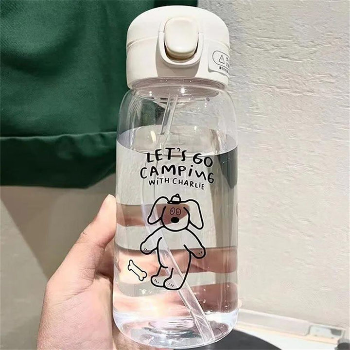Premium 600ml Eco-Friendly Water Bottle with Straw - Large Capacity, Drop-Resistant, Portable PC Plastic Cup for Home, 