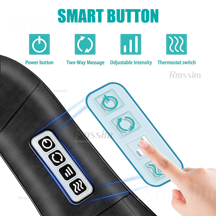 Premium Shiatsu Back, Neck & Shoulder Massager with Heating Function, 4D Deep Tissue Kneading Massage Pillow for Full Body 