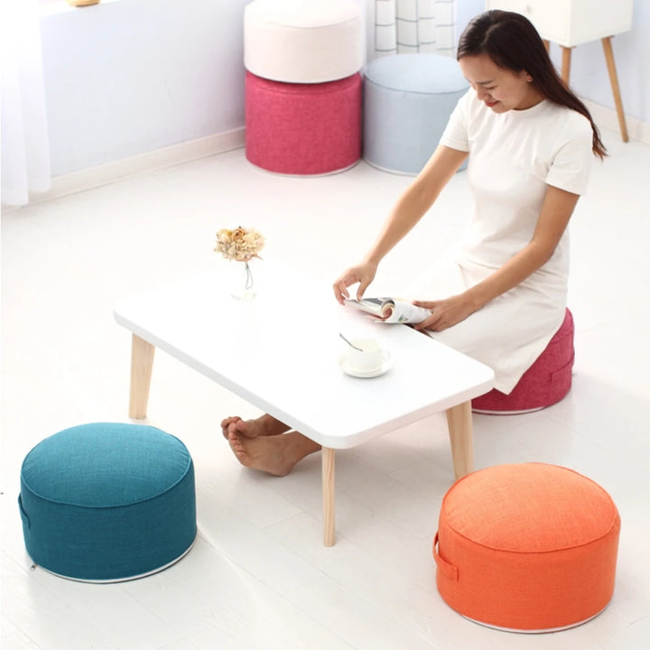 Premium Round High-Strength Sponge Seat Cushion – Comfortable Tatami Meditation & Yoga Pad – Removable Linen Cove