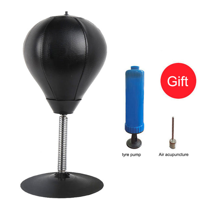 Premium Stress Relief Punching Bag – Desktop Boxing Speed Ball with Suction Cup Base – Inflatable Foam Spring for Reflex & 