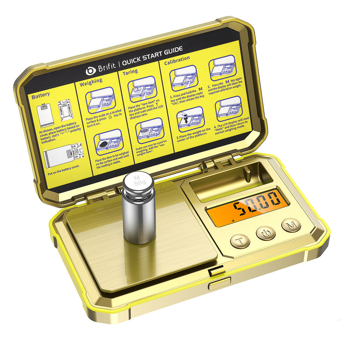 Premium Digital Pocket Scale – 200g Capacity, 0.01g Precision, Multi-Unit Conversion, Calibration Weight Included for Food, 