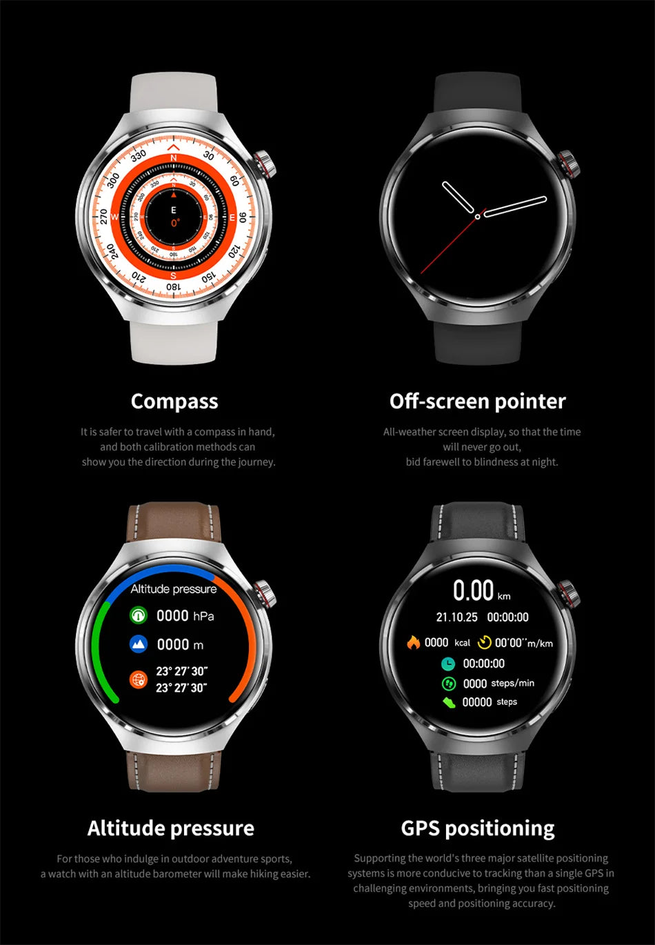 Premium GPS Smart Watch for Men & Women | 360° AMOLED Display, NFC, Bluetooth Call, IP68 Waterproof, Heart Rate Monitor, Fitness Tracker, Sleep Monitoring, Multi-Sport Modes