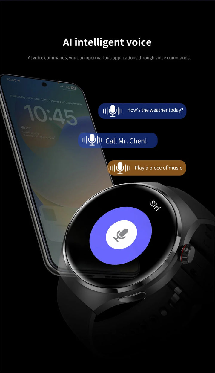 Premium GPS Smart Watch for Men & Women | 360° AMOLED Display, NFC, Bluetooth Call, IP68 Waterproof, Heart Rate Monitor, Fitness Tracker, Sleep Monitoring, Multi-Sport Modes