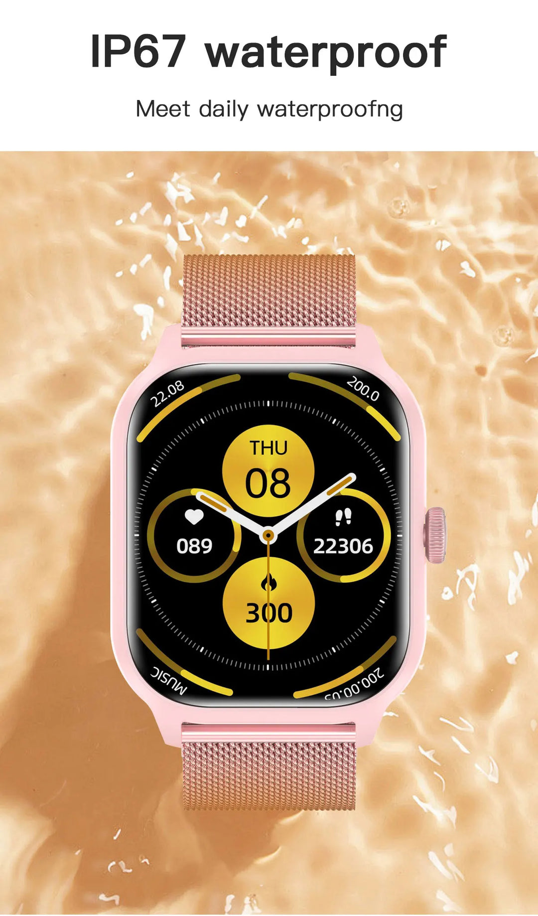 Luxury Smartwatch Android OS - 1.44" Full Touch Screen, Bluetooth Call, Music Control, Fitness Tracker for Men & Women, Health Monitor