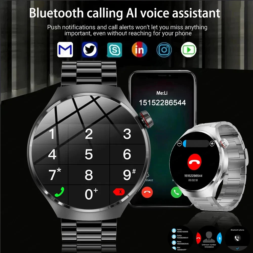 Premium GPS Smart Watch for Men & Women | 360° AMOLED Display, NFC, Bluetooth Call, IP68 Waterproof, Heart Rate Monitor, Fitness Tracker, Sleep Monitoring, Multi-Sport Modes
