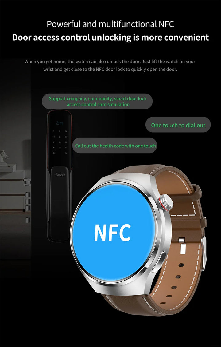 Premium GPS Smart Watch for Men & Women | 360° AMOLED Display, NFC, Bluetooth Call, IP68 Waterproof, Heart Rate Monitor, Fitness Tracker, Sleep Monitoring, Multi-Sport Modes