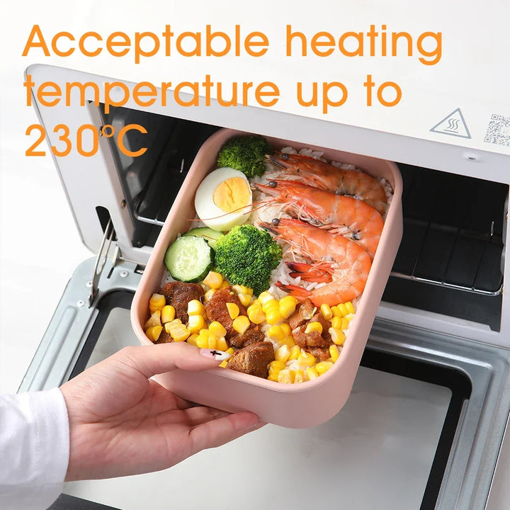 Premium Leak-Proof Bento Lunch Box – Reusable Silicone Meal Prep Container, BPA-Free, Microwave & Dishwasher Safe, Perfect  