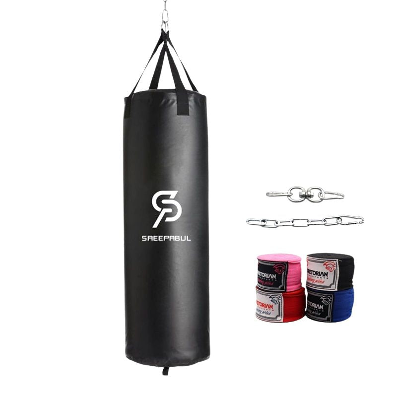 Premium Professional Boxing Sandbag – 40/46in Empty Heavy Punching Bag for Gym & Fitness – Durable Synthetic Leather,  