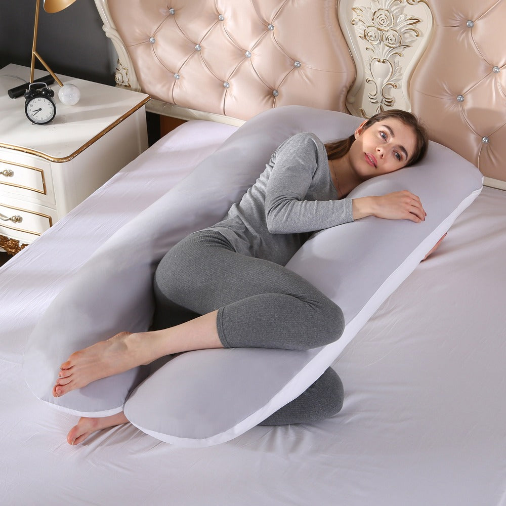 Premium Soft Fleece Pregnant Pillow – U-Type Lumbar Support Cushion for Pregnancy – Multi-Function Side Protection Pillow for