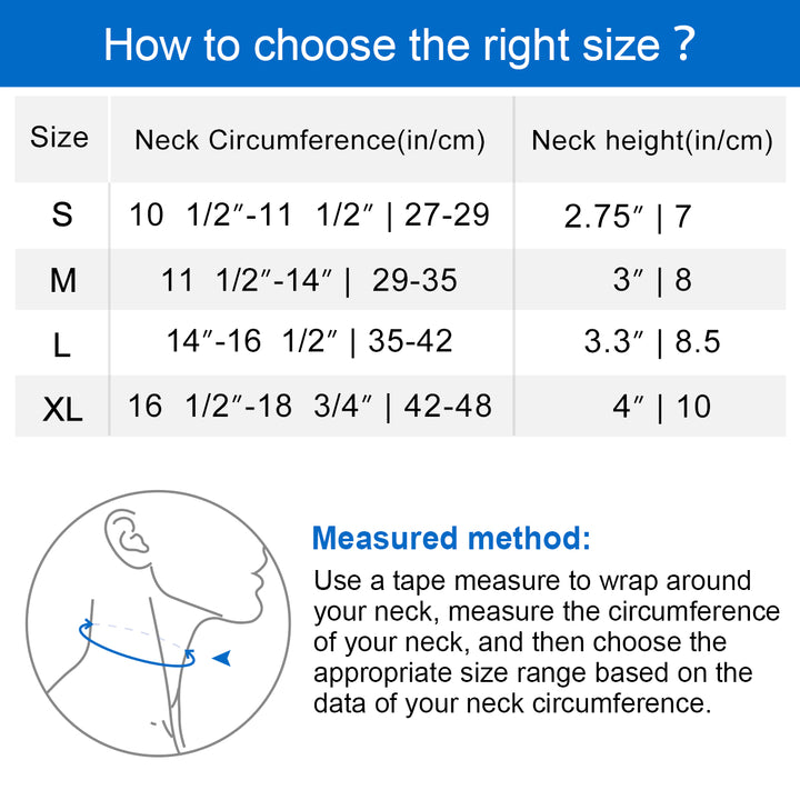 Premium Adjustable Neck Brace Foam Cervical Collar for Pain Relief, Comfortable Support for Home Use and Sleeping, Various 
