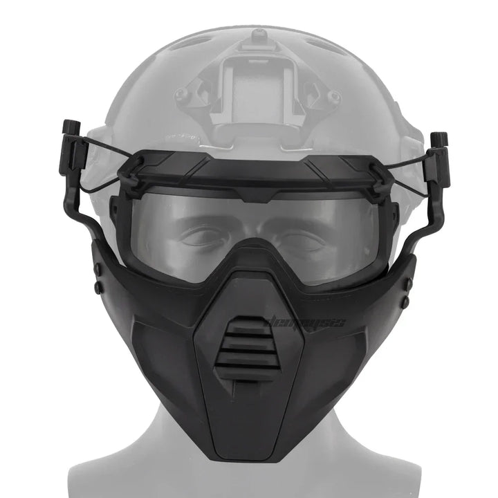Premium Tactical FAST Helmet Half Face Mask with Flip Goggles – Hunting, Airsoft, Paintball Mask, Helmet Accessories for 