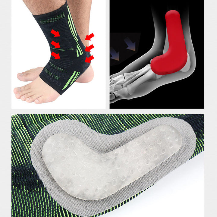 Premium Ankle Compression Sleeve for Men & Women - Silicone Gel Support, Open Toe Design, Pain Relief for Arch & Heel 