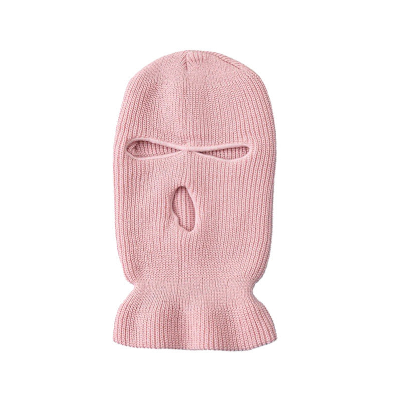 Premium Windproof Full Face Ski Mask – Men’s Wool Balaclava with 3 Holes, Warm Knit Winter Hat, Custom Embroidery, 16 Color