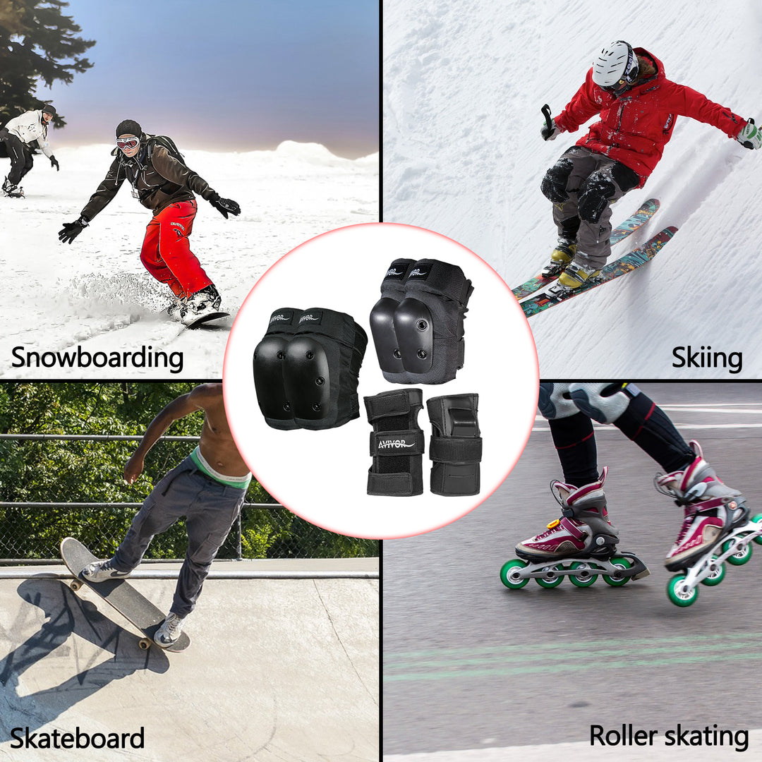 Premium Protective Gear Set for Kids & Adults – Elbow, Knee, Wrist Pads for Skateboarding, Roller Skating, BMX, Cycling, & 