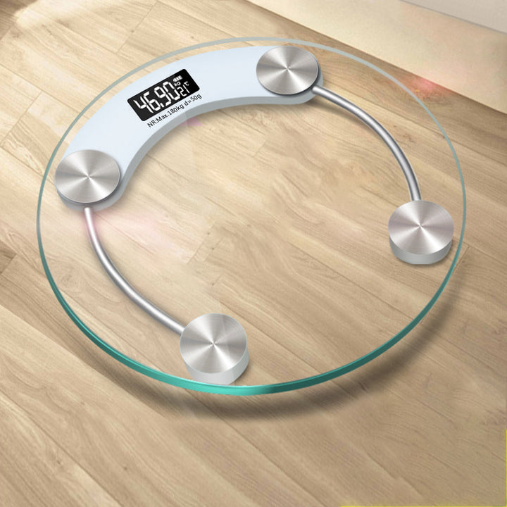 Premium Round Digital Body Weight Scale – High-Definition LCD Display, Tempered Glass, Auto On/Off, Precision Accuracy 