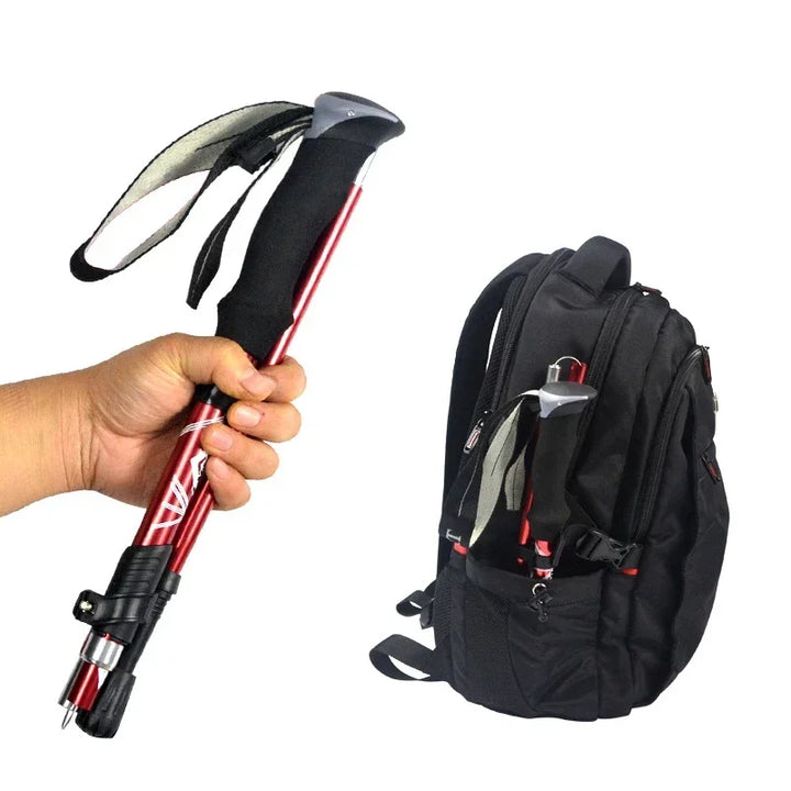 Premium Folding Trekking Pole for Hiking & Walking – Portable Carbon Steel Stick, Adjustable Length, Lightweight & Easy to 