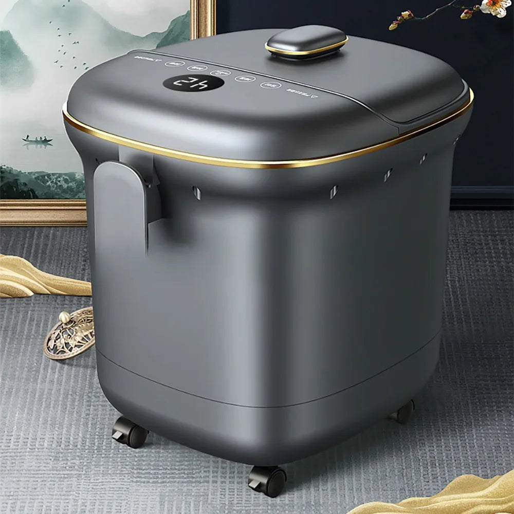 Luxury Foot Spa Bath Massager with Heat & Bubbles, Digital Temperature Control, Motorized Rollers, Adjustable Time Pedicure 