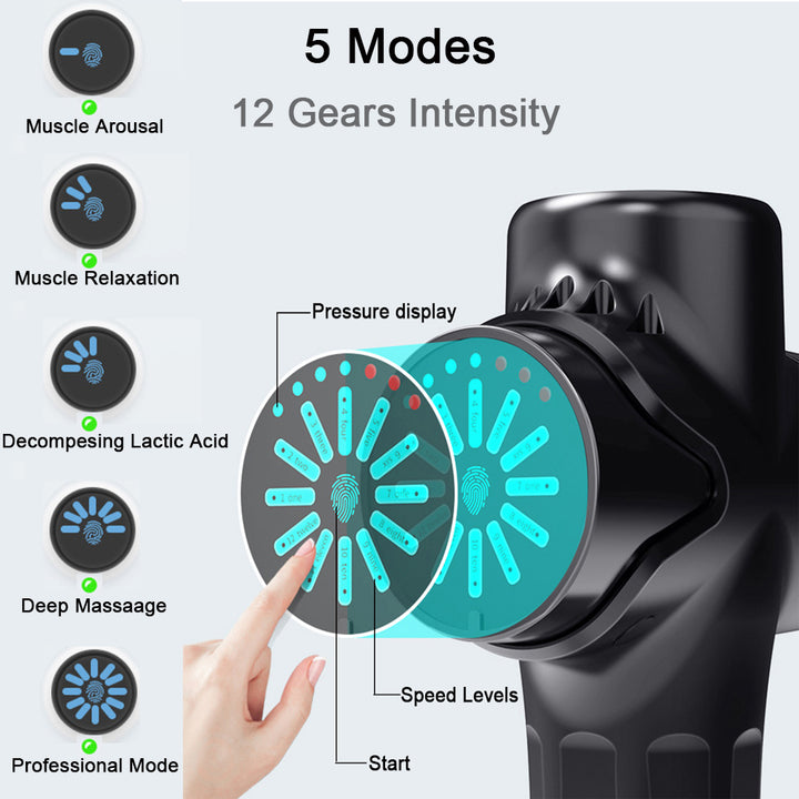Premium 30-Level Massage Gun – Deep Tissue Muscle Relaxation for Body and Neck, Electric Fitness Equipment with Noise 