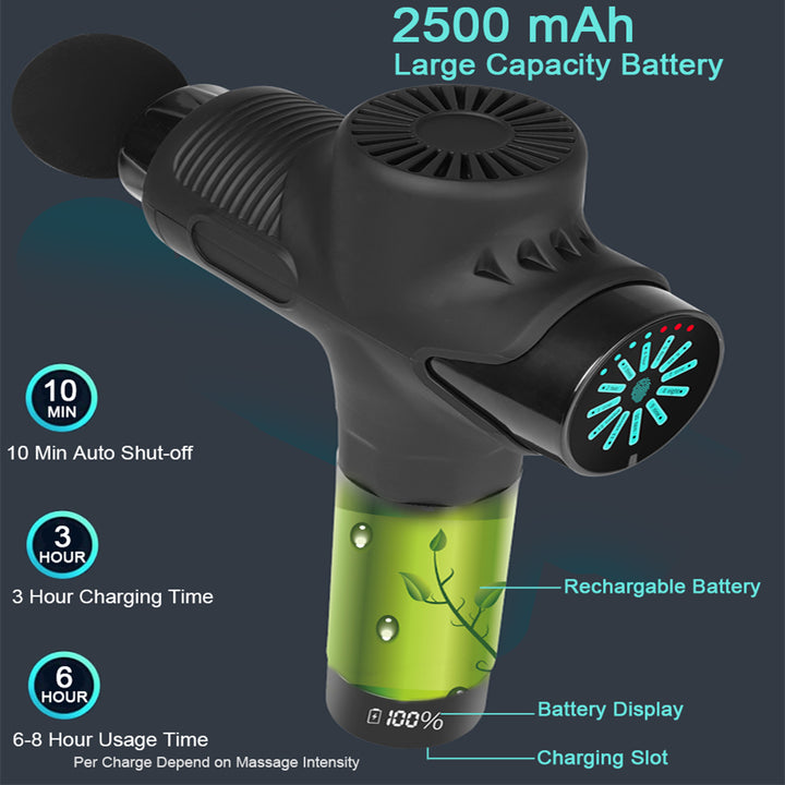Premium 30-Level Massage Gun – Deep Tissue Muscle Relaxation for Body and Neck, Electric Fitness Equipment with Noise 