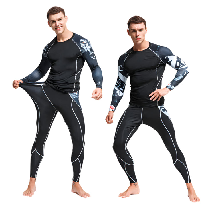 Premium Men’s Compression Sports Suit – Quick-Dry MMA Fitness Training Set, Jogging & Running Rashguard Sportswear