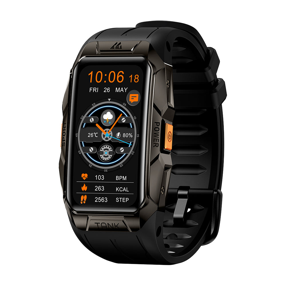 Premium Waterproof Smartwatch for Men & Women – 1.47" AMOLED Display, 70 Sports Modes, Heart Rate & Blood Pressure Monitor, Sleep Tracker, Military Certified, 10ATM, IP69K, Bluetooth 5.1, Fitness Tracker for Android & iOS
