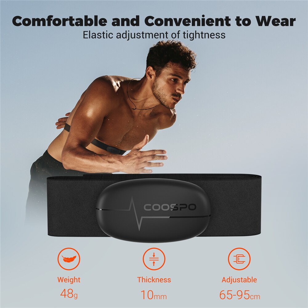 Premium Heart Rate Monitor Chest Strap – Bluetooth 4.0 & ANT+ Compatible, Waterproof Design for Garmin, Wahoo, Cycling,