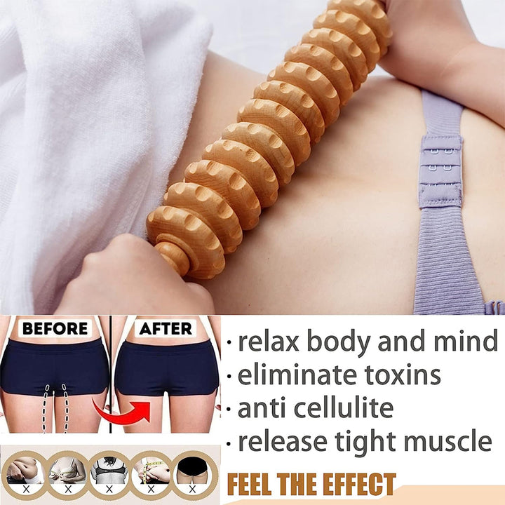 Premium Wooden Therapy Massage Tools – Complete Set for Body Shaping, Anti-Cellulite, Lymphatic Drainage, and Waist Sculpting, Ergonomic Design for Professional and Home Use