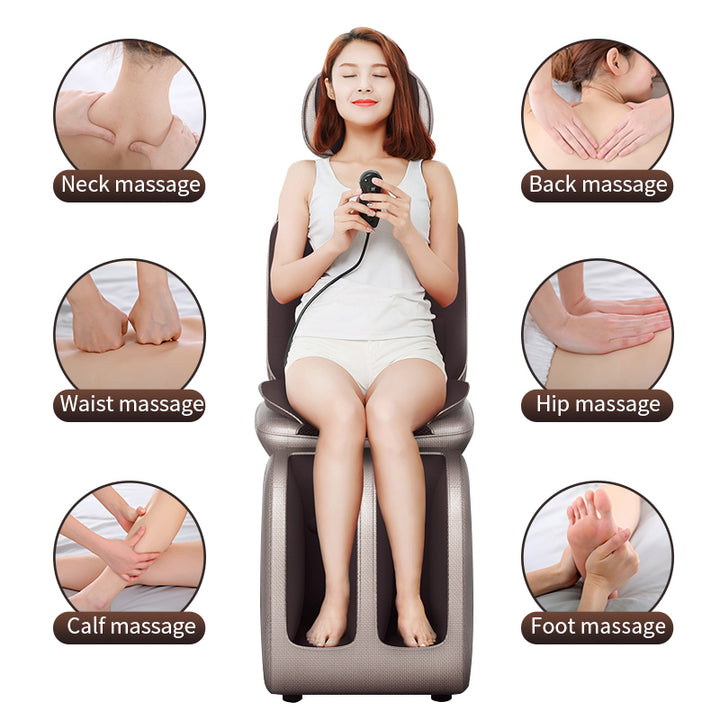 Premium Vibrating Electric Massage Chair Cushion – Heated Neck and Back Muscle Stimulator with Remote Control, Fatigue Relief