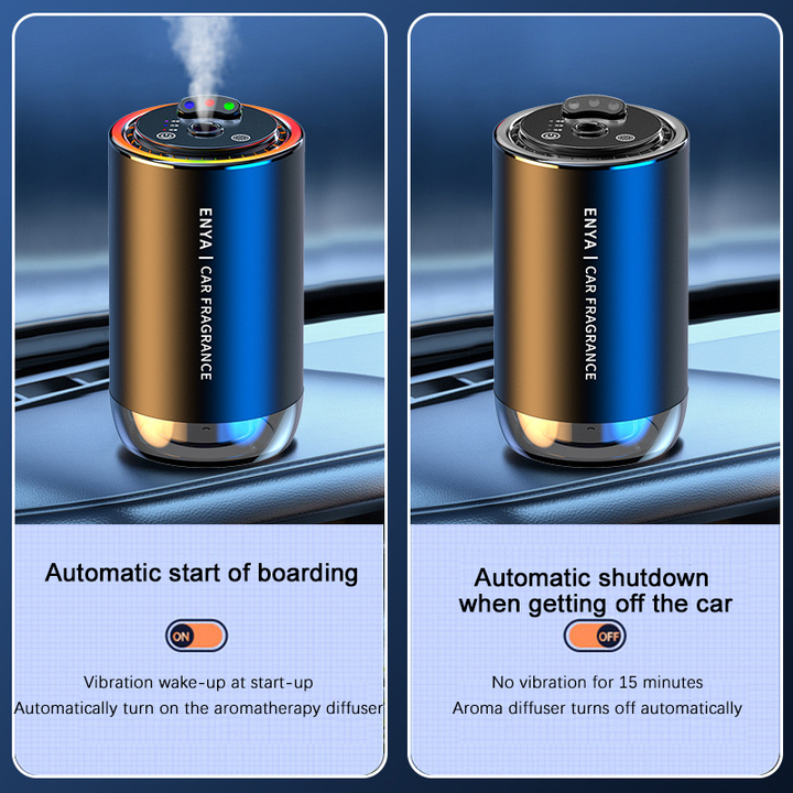 Premium 3-in-1 Car Air Freshener – Aromatherapy Essential Oil Diffuser with Adjustable Starry Sky Light, Music Rhythm Display