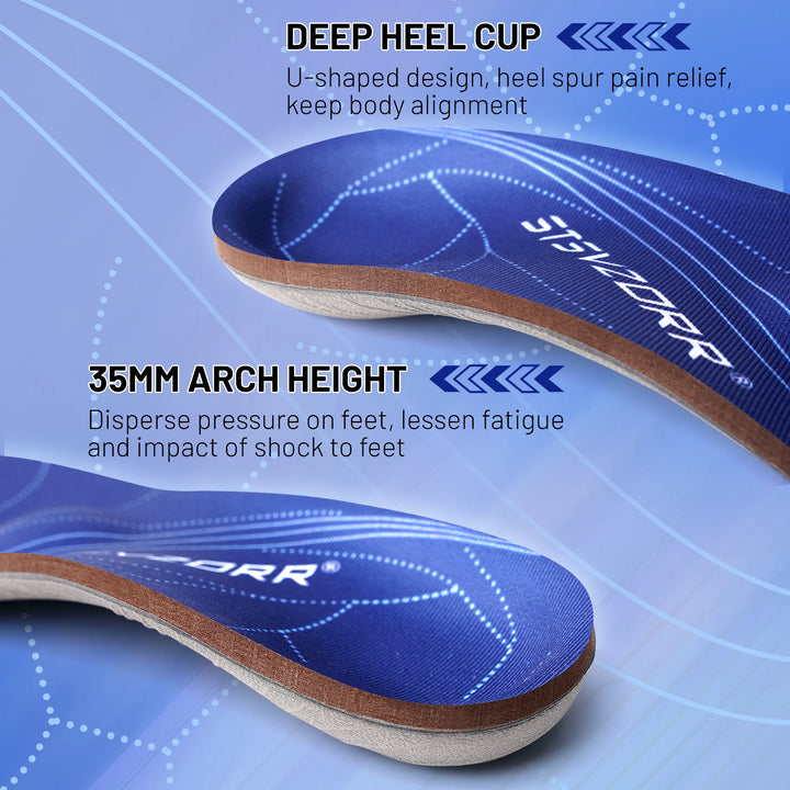 Premium Arch Support Orthotic Insoles – Pain Relief Inserts for Plantar Fasciitis, Flat Feet, and Heel Support, Ideal for
