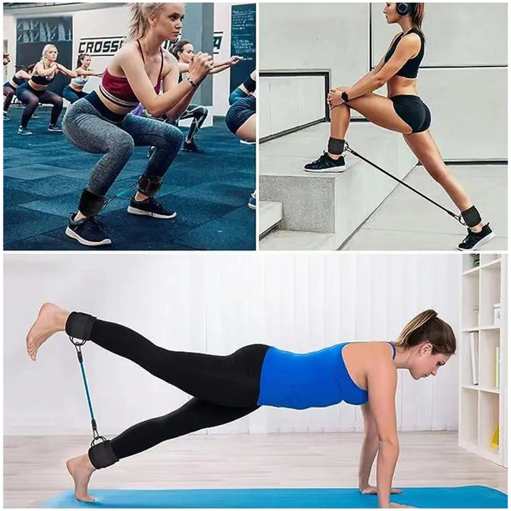 Premium Ankle Resistance Bands with Cuffs – Adjustable Leg & Butt Training Bands, 3 Resistance Levels (10/20/30 lb), for 