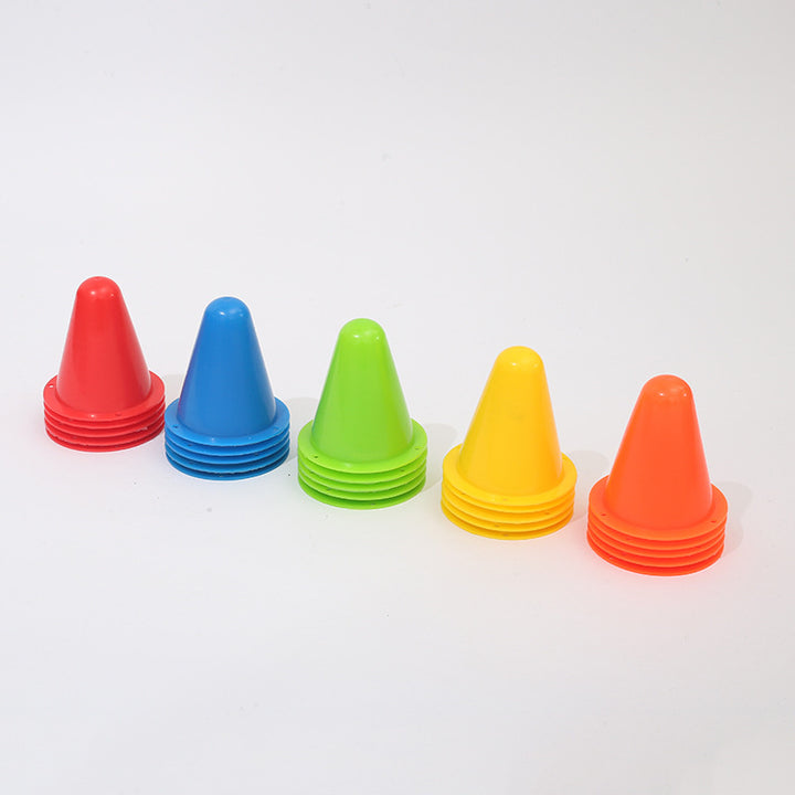 Premium Football Marking Cones – 10 Pcs Slalom Marker Set for Soccer & Roller Skating – Durable PE Material, 7.5cm Diameter,
