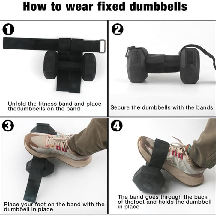 Premium Dumbbell Ankle Straps – Adjustable Foot Bands for Tibialis Training, Leg Strengthening, Weight Lifting, Fitness